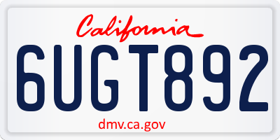 CA license plate 6UGT892