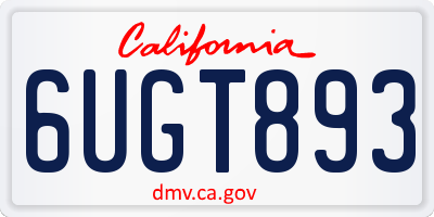 CA license plate 6UGT893