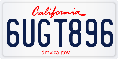 CA license plate 6UGT896