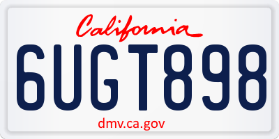 CA license plate 6UGT898