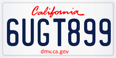 CA license plate 6UGT899