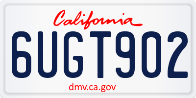 CA license plate 6UGT902