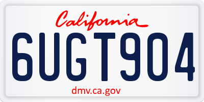 CA license plate 6UGT904