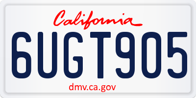 CA license plate 6UGT905