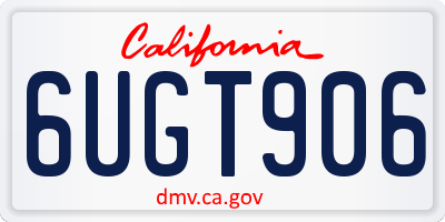 CA license plate 6UGT906