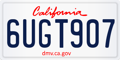 CA license plate 6UGT907
