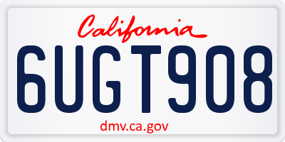 CA license plate 6UGT908