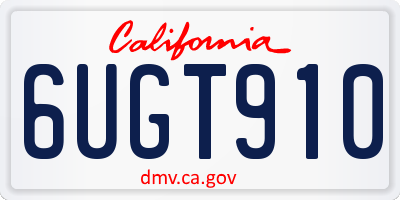 CA license plate 6UGT910