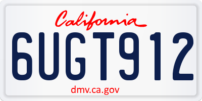 CA license plate 6UGT912