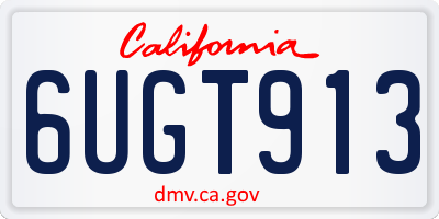 CA license plate 6UGT913
