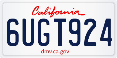 CA license plate 6UGT924