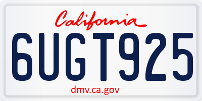 CA license plate 6UGT925