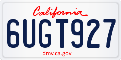 CA license plate 6UGT927