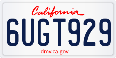 CA license plate 6UGT929