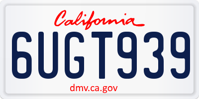 CA license plate 6UGT939