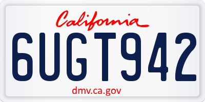 CA license plate 6UGT942