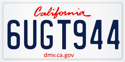 CA license plate 6UGT944