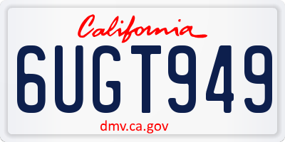 CA license plate 6UGT949