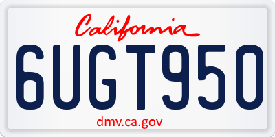 CA license plate 6UGT950