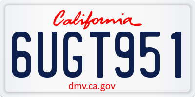 CA license plate 6UGT951