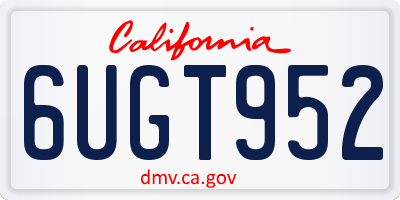 CA license plate 6UGT952