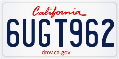 CA license plate 6UGT962