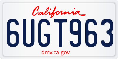 CA license plate 6UGT963