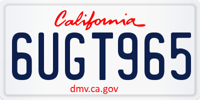 CA license plate 6UGT965