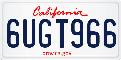 CA license plate 6UGT966
