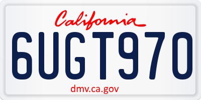 CA license plate 6UGT970