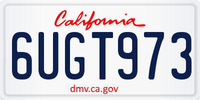 CA license plate 6UGT973