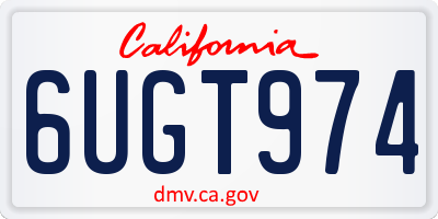 CA license plate 6UGT974