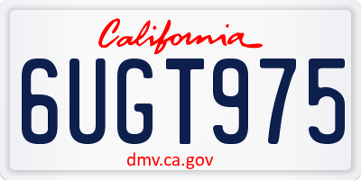 CA license plate 6UGT975