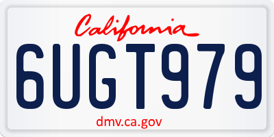 CA license plate 6UGT979