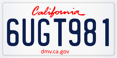 CA license plate 6UGT981