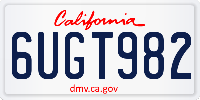 CA license plate 6UGT982