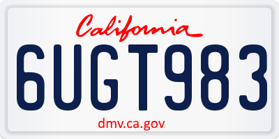 CA license plate 6UGT983