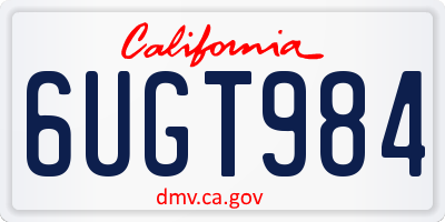CA license plate 6UGT984