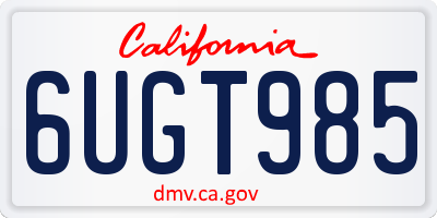CA license plate 6UGT985