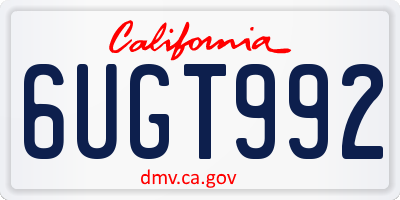 CA license plate 6UGT992