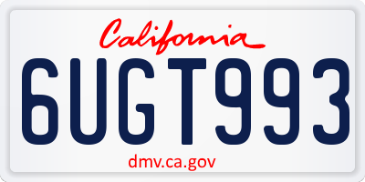 CA license plate 6UGT993