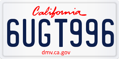 CA license plate 6UGT996