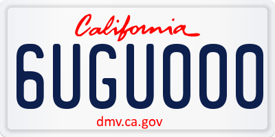 CA license plate 6UGU000