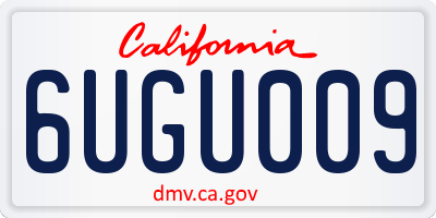 CA license plate 6UGU009