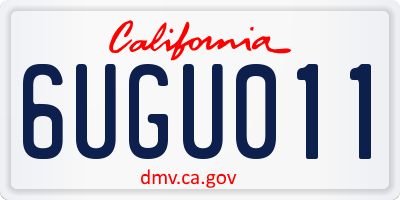 CA license plate 6UGU011