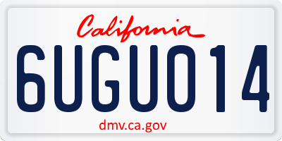 CA license plate 6UGU014