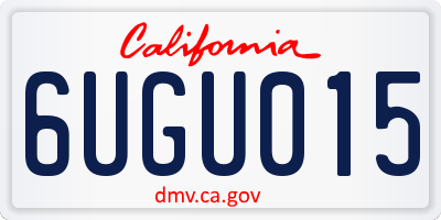 CA license plate 6UGU015