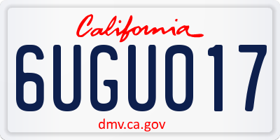 CA license plate 6UGU017