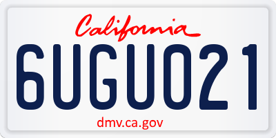 CA license plate 6UGU021