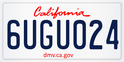 CA license plate 6UGU024